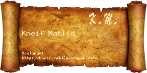 Kneif Matild névjegykártya